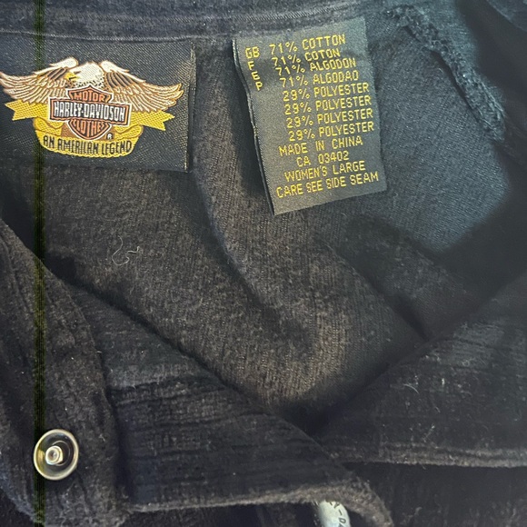 🔥🔥🔥Harley Davidson Beautiful multi media, corduroy long sleeve blouse - Picture 4 of 5